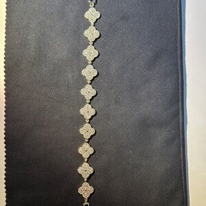 Elegant Gold Clover Bracelet with CZ Accents